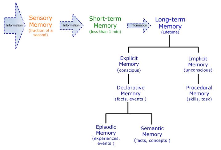 Types Of Memory Chart